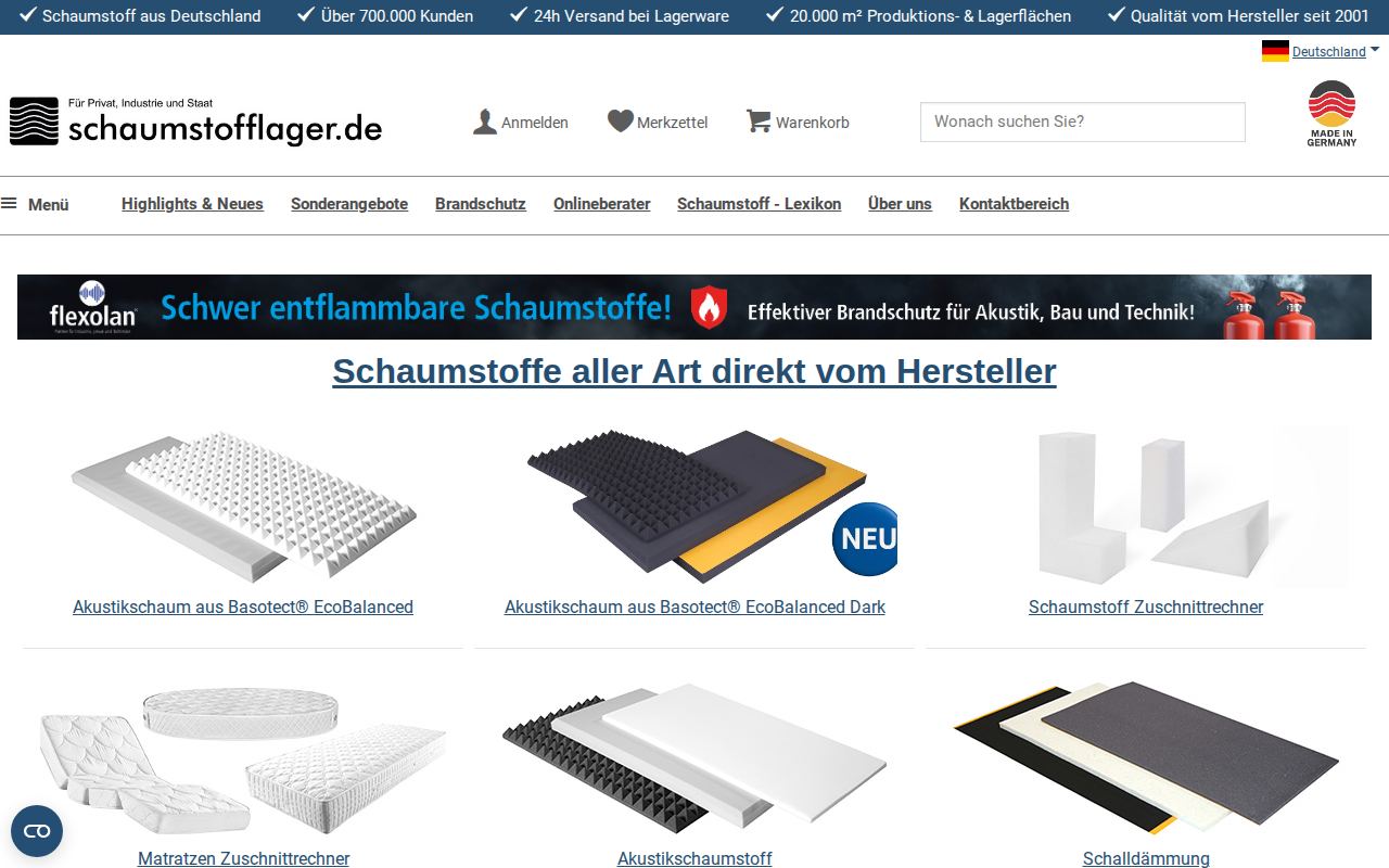 schaumstofflager.de – XONIC Reference